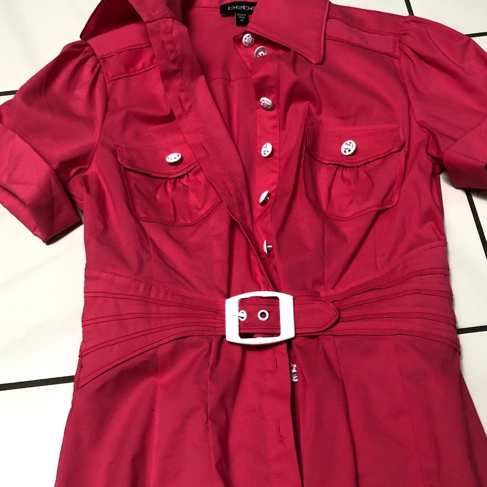 Bebe Button Down Cuffed Short Sleeve - image 6